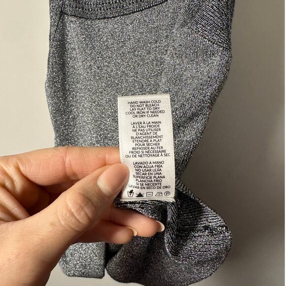 Splendid x Margherita Silver Sparkly Knit Sleeveless Top Women's Large - Picture 7 of 7